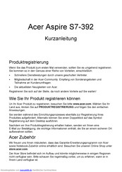 Acer Aspire S7-392 Kurzanleitung