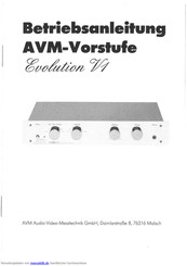 AVM Evolution V1 Betriebsanleitung