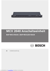 Bosch MCX 2040 Anschalteeinheit Installationsanleitung