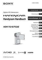 Sony Handycam HDR-TG3E Handbuch