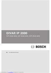Bosch DIP-2042-4HD Schnellstartanleitung