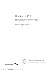 Plantronics Blackwire 725 Bedienungsanleitung