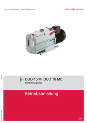 Pfeifer Vacuum DUO 10MC Betriebsanleitung