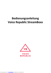 voice republic StreamBoxx Bedienungsanleitung