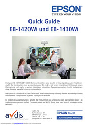 Epson EB-1420Wi Schnellstartanleitung