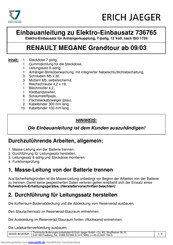 Jaeger 736765 RENAULT MEGANE Grandtour Anleitung