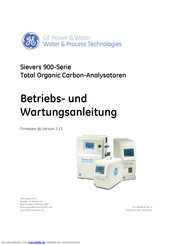 GE Sievers 900-Serie Betriebsanleitung