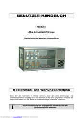 Ausseer Kälte und Edelstahltechnik Serie AKV-U Benutzerhandbuch
