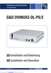 G&D DVIMUX2-DL-PS/2 Installationanleitung Und Betriebsanleitung