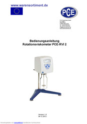 PCE Instruments RVI 2 Bedienungsanleitung