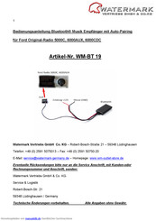 Watermark Vertriebs WM-BT 19 Bedienungsanleitung