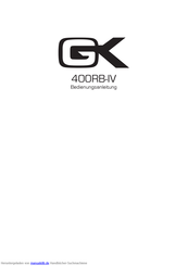 Gallien-Krueger 400RB-IV Serie Bedienungsanleitung