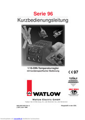 Watlow 96 Series Kurzbedienungsleitung