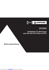 Beha-Amprobe GT-0751 Bedienungsanleitung