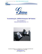 Grandstream GXP2010 Enterprise Kurzanleitung
