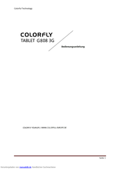 Colorfly G808 3G Bedienungsanleitung