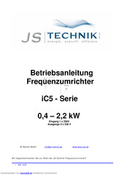 JS Technik iC5 Serie Betriebsanleitung