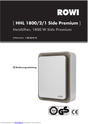 Rowi HHL 1800/2/1 Side Premium Bedienungsanleitung