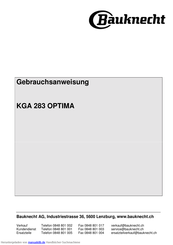 Bauknecht KGA 283 OPTIMA Gebrauchsanweisung