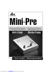 dbx Mini-Pre Bedienungsanleitung