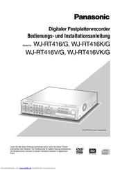 Panasonic WJ-RT416VK/G Bedienungs- Und Installationsanleitung