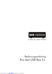 Box-Design Pro-Ject USB Box S+ Bedienungsanleitung