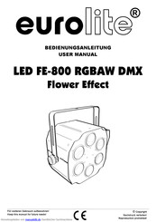 EuroLite LED FE-800 RGBAW DMX Bedienungsanleitung