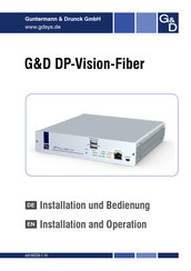 G&D DP-Vision-Fiber Installationanleitung Und Betriebsanleitung