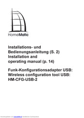 HomeMatic HM-CFG-USB-2 Bedienungs Und Installationsanleitung Handbuch