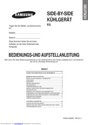 Samsung RS20CCSV Bedienungs Und Installationsanleitung Handbuch