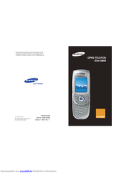 Samsung SGH-E800 Bedienungsanleitung