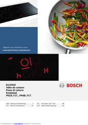 Bosch PKC845F17 Edelstahl umlaufender Rahmen Elektro-Kochstelle Gebrauchsanleitung