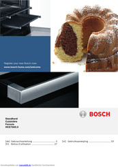 Bosch HCE7443.3 weiß Elektro-Standherd 60 cm breit mit Glaskeramik-Kochfeld Gebrauchsanleitung