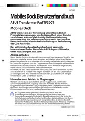 Asus Transformer Pad TF300T Benutzerhandbuch