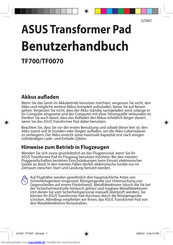 Asus Serie TF0070 Benutzerhandbuch