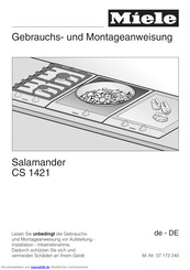 Miele CS 1421 Gebrauchsanweisung Und Montageanweisung