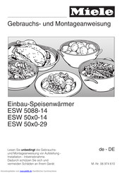 Miele ESW 50x0-14 Serie Gebrauchsanweisung Und Montageanweisung