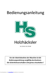 HS HS 170 M Bedienungsanleitung