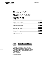 Sony MHC-GX20 Bedienungsanleitung