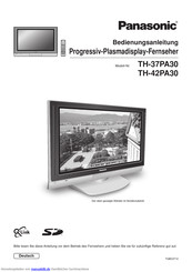 PANASONIC TH-37PA30 BEDIENUNGSANLEITUNG Pdf-Herunterladen | ManualsLib