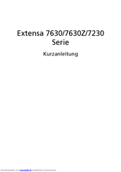 Acer Extensa 7630 Serie Kurzanleitung