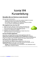 Acer Iconia W Kurzanleitung
