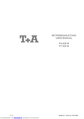 T+A PA 820 M Betriebsanleitung