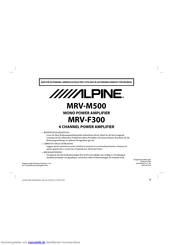 Alpine MRV-F300 Bedienungsanleitung