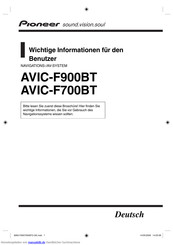 Pioneer AVIC-F900BT Bedienungsanleitung