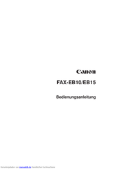 Canon FAX-EB10 Bedienungsanleitung