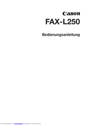 Canon FAX-L250 Bedienungsanleitung