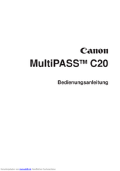 Canon MultiPASS C20 Bedienungsanleitung