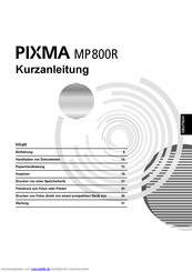 Canon PIXMA MP800R Kurzanleitung