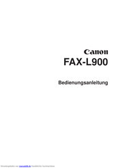 Canon FAX-L900 Bedienungsanleitung